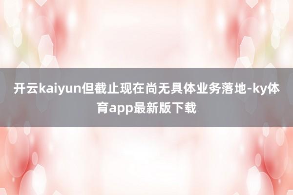 開云kaiyun但截止現(xiàn)在尚無具體業(yè)務(wù)落地-ky體育app最新版下載