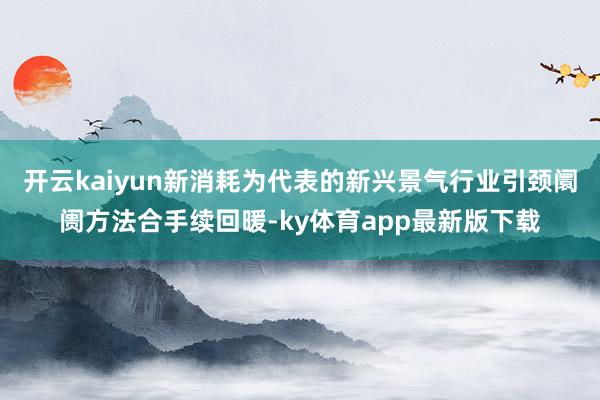 開云kaiyun新消耗為代表的新興景氣行業引頸阛阓方法合手續回暖-ky體育app最新版下載
